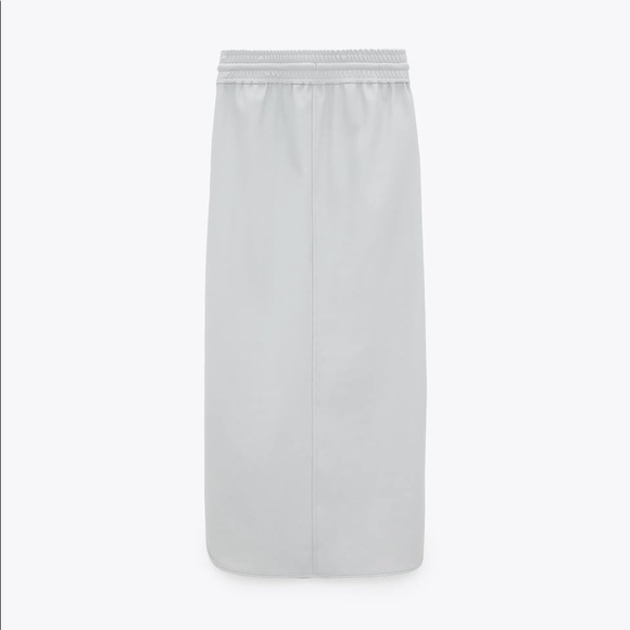 Zara TECHNICAL MIDI SKIRT w/ FRONT SLIT FRONT NEW - Picture 8 of 8